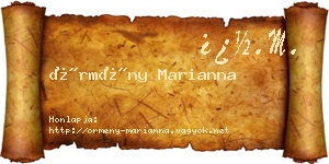 Örmény Marianna névjegykártya